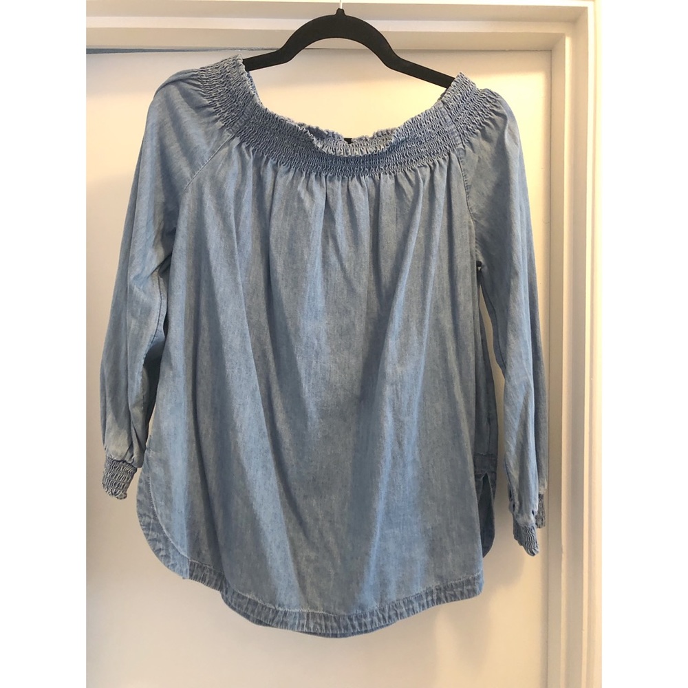 Chambray off the shoulder top